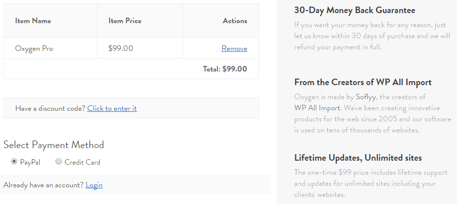 oxygen price and terms unlimited websites updates screen shot