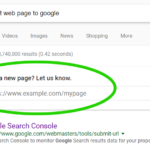 Submit your new website page or blog post for instant inclusion in googles search results.circled