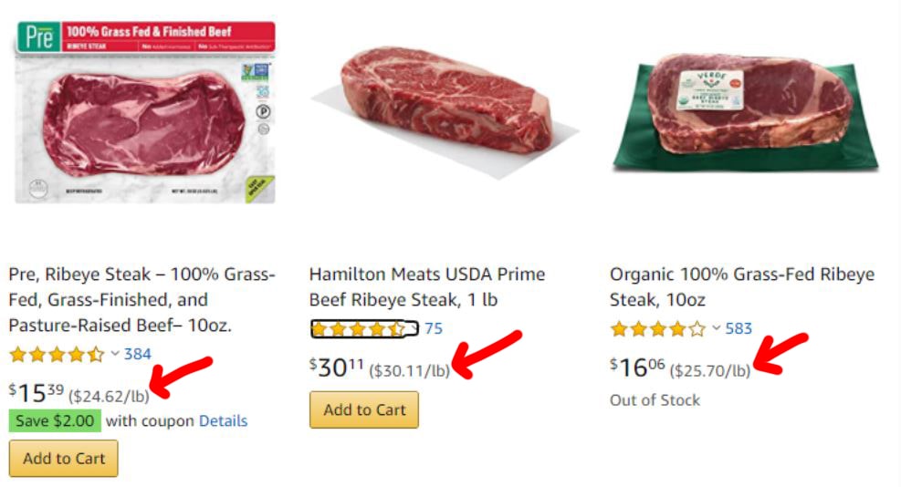 Amazon's Insane Steak Prices